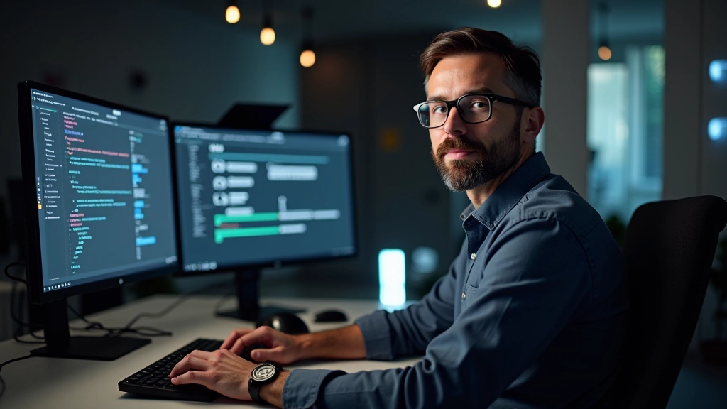 Marco Rossini al lavoro in studio di design, circondata da monitor e attrezzature di motion design